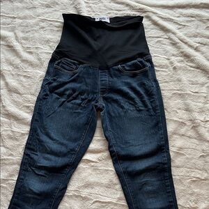 PAIGE Women's Maternity Skinny Dark Blue Jeans